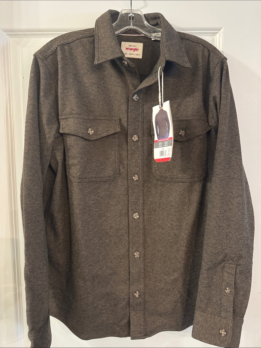 Wrangler Men's Olive Brown Shirt Jacket - Picture 2 of 4